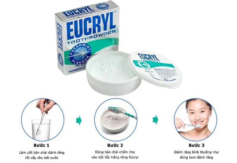 Quy trình sử dụng bột trắng răng Eucryl
