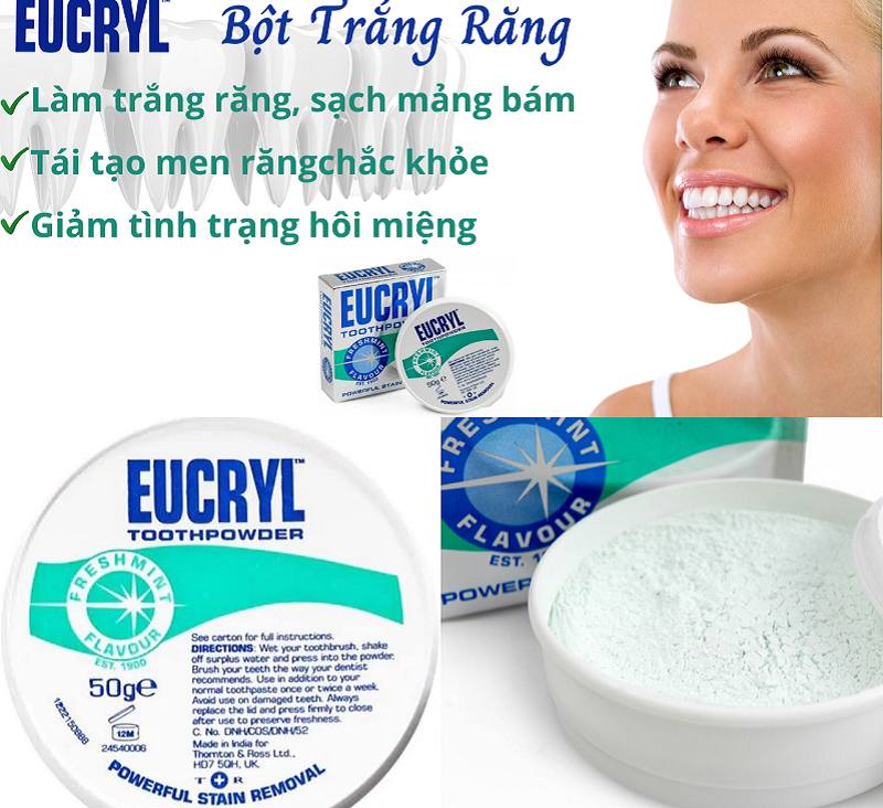 Eucryl giúp làm trắng răng đơn giản, tại nhà mà không cần đến nha khoa