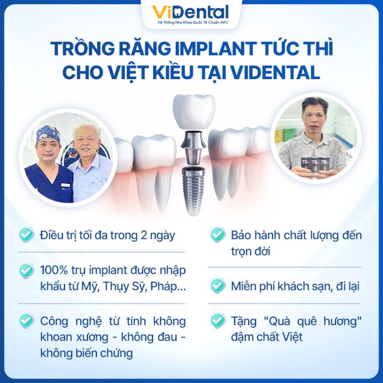 Trồng răng Implant tức thì tại ViDental