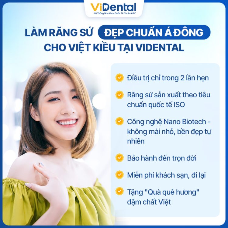 Làm răng sứ chuẩn Á Đông tại nha khoa ViDental