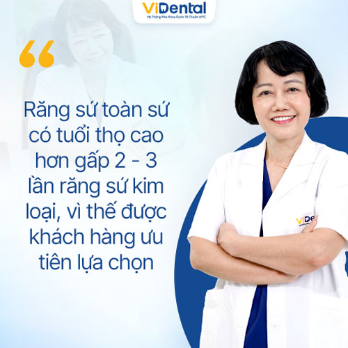 Bác sĩ Thái khẳng định răng sứ toàn sứ bền hơn răng sứ kim loại