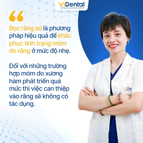Bọc răng sứ hiệu quả nếu bị móm do răng