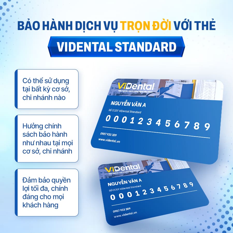 Thẻ bảo hành ViDental Stardard