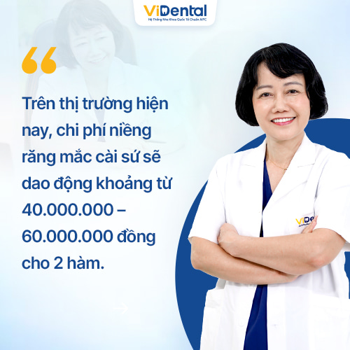 Chi phí niềng răng mắc cài sứ sẽ dao động khoảng từ 40.000.000 – 60.000.000 VNĐ