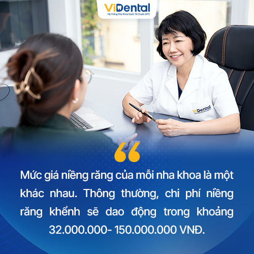 Chi phí niềng răng khểnh sẽ dao động trong khoảng 32.000.000 - 150.000.000 VNĐ