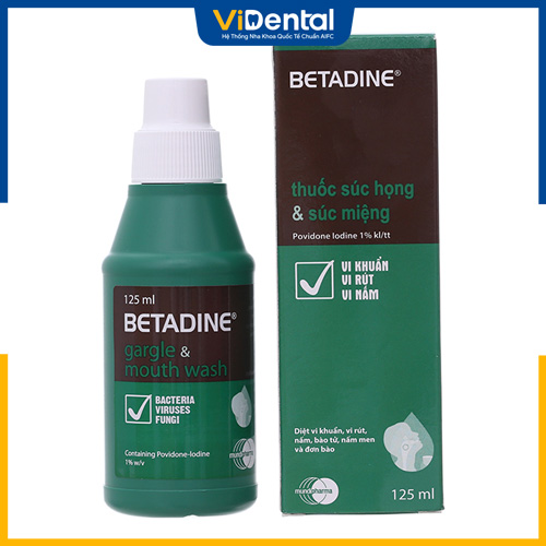 Nước súc miệng cho người niềng răng Betadine